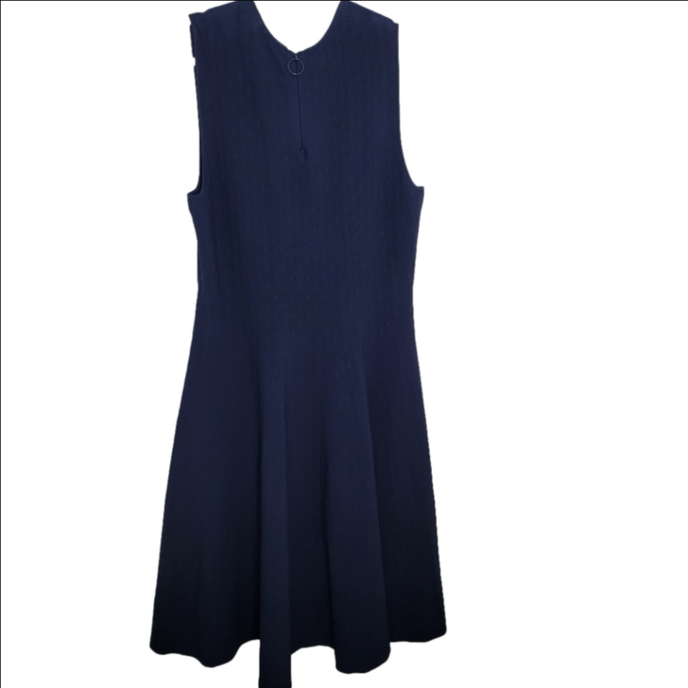 Akris punto Knit Jacquard Midi-Dress Size 16 Navy - Picture 6 of 14